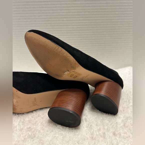 J. Crew Black Velvet Suede Block Heel Round Toe Pump Shoes Women Size 6 - Picture 8 of 9